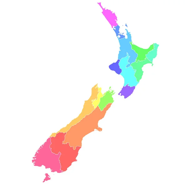 Nowa Zelandia Mapa Kolorowa Ikona Kraju — Wektor stockowy