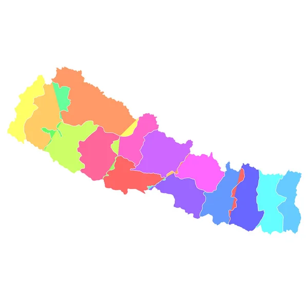 Nepál Mapa Barevné Ikony Země — Stockový vektor