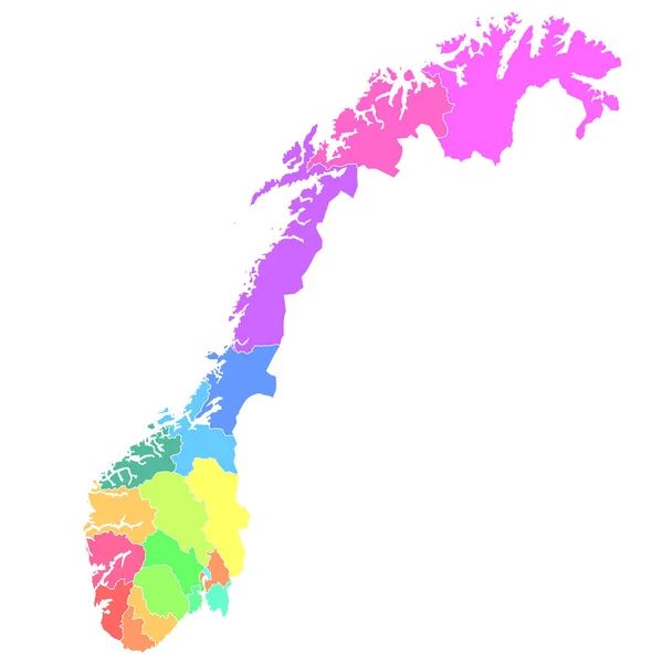Noruega Mapa Colorido País Ícone — Vetor de Stock