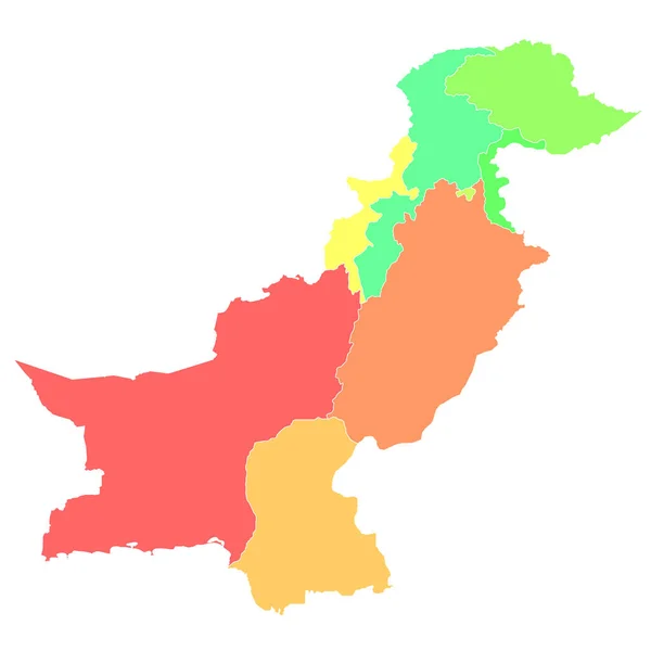Pakistan Karta Färgglada Land Ikon — Stock vektor