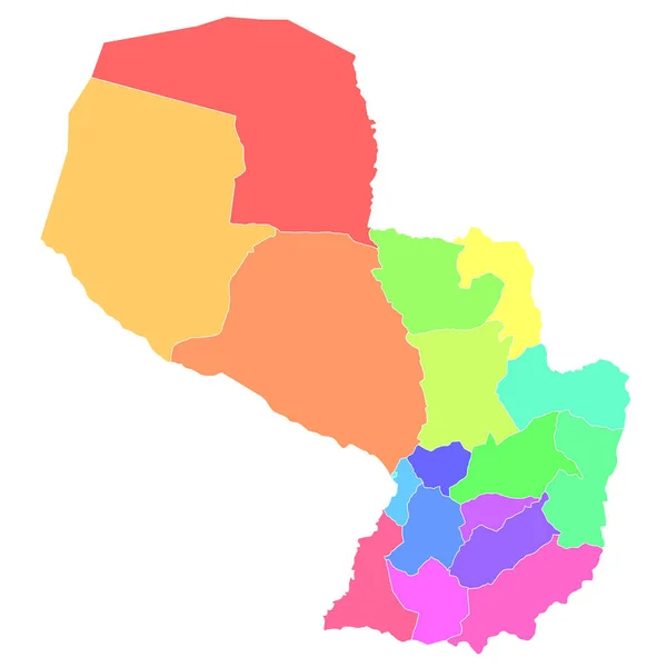 Paraguay Karta Färgglada Land Ikon — Stock vektor