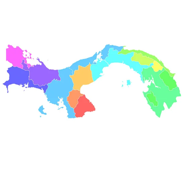 Χάρτης Παναμά Πολύχρωμο Εικονίδιο Χώρας — Διανυσματικό Αρχείο