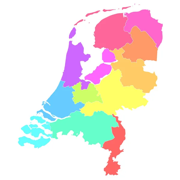 Niederlande Karte Buntes Land Symbol — Stockvektor