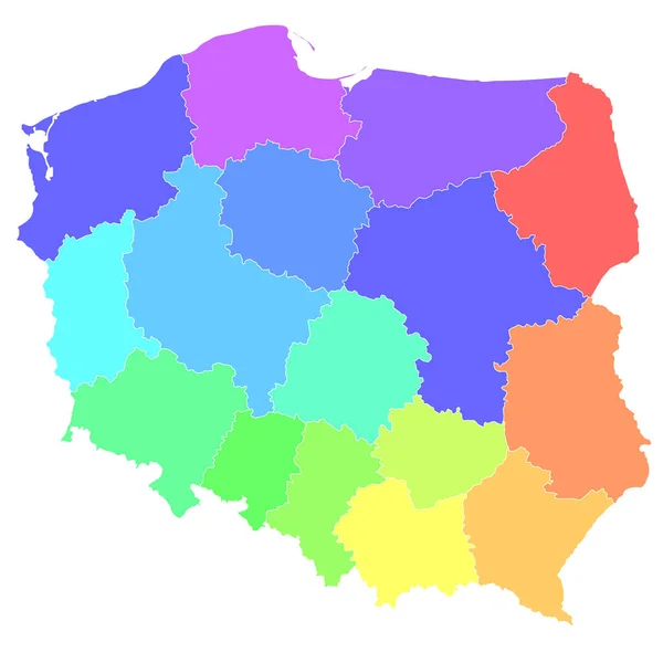 Polska Mapa Kolorowa Ikona Kraju — Wektor stockowy