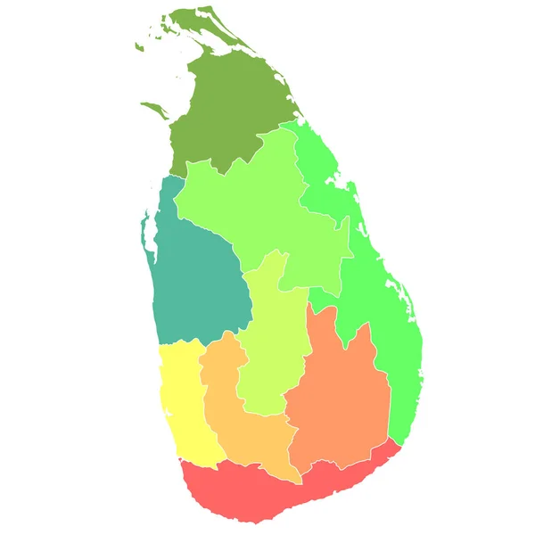 Sri Lanka Memetakan Ikon Negara Berwarna Warni - Stok Vektor