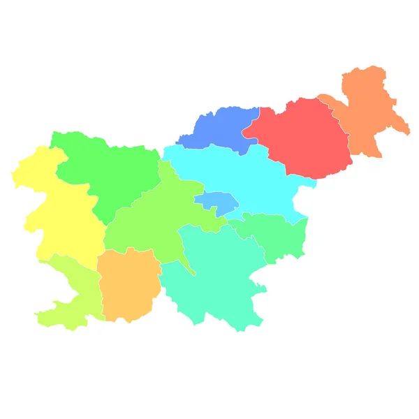 Slovenien Karta Färgglada Land Ikon — Stock vektor