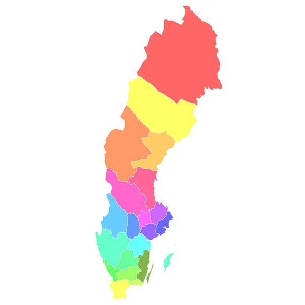 Suécia Mapa Colorido País Ícone —  Vetores de Stock