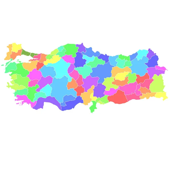 Mapa Trkiye Icono País Colorido — Vector de stock