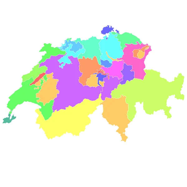 Schweiz Karte Bunte Land Ikone — Stockvektor