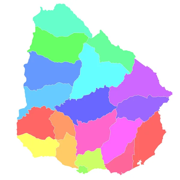 Красочная Карта Уругвая — стоковый вектор