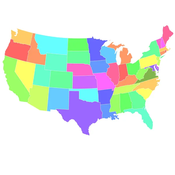 Карта Америки Красочная Икона Страны — стоковый вектор