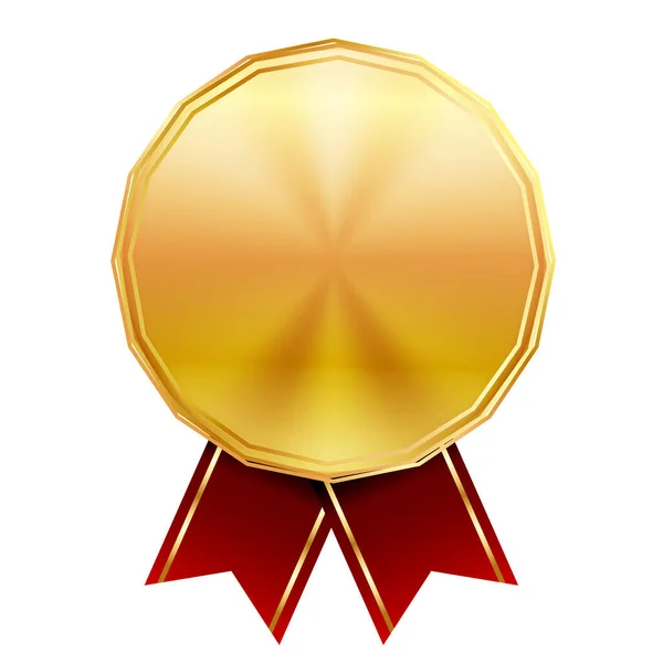 Medaglia Oro Nastro Cerchio Icona — Vettoriale Stock