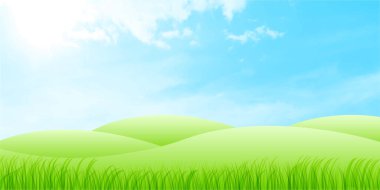 Gökyüzü çayır doğa arka planı