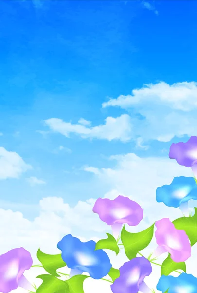Morning Glory Summer Scenery Background — Stock Vector