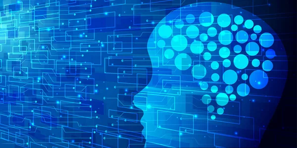Cerveau Intelligence Artificielle Technologie Fond — Image vectorielle