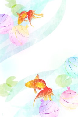 Japon Desenli Japon Japon Balığı Yaz Arkaplanı