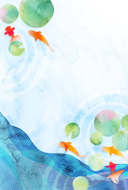 Japon Desenli Japon Japon Balığı Yaz Arkaplanı