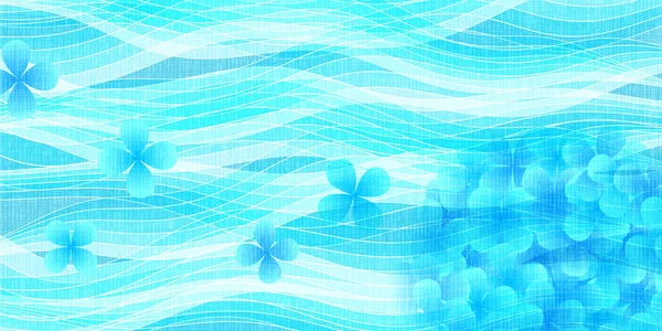 Hydrangea Blomma Japanska Mönster Bakgrund — Stock vektor
