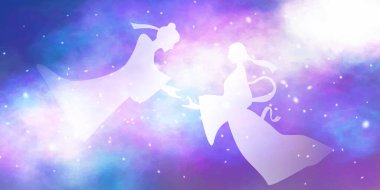 Tanabata Samanyolu gece gökyüzü arkaplanı