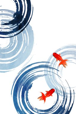 Japon Desenli Japon Japon Balığı Yaz Arkaplanı