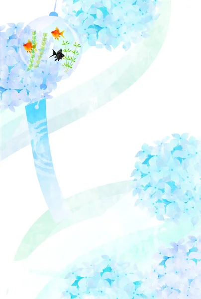Hortensie Regenzeit Blume Hintergrund — Stockvektor