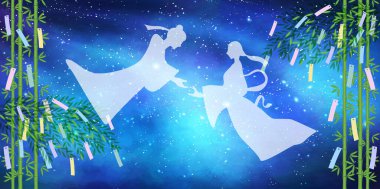 Tanabata Gece Gökyüzü Samanyolu Arkaplanı