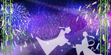 Tanabata Gece Gökyüzü Samanyolu Arkaplanı