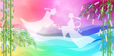 Tanabata Gece Gökyüzü Samanyolu Arkaplanı