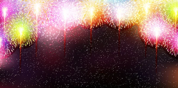 Feuerwerk Sommer Licht Himmel Hintergrund — Stockvektor