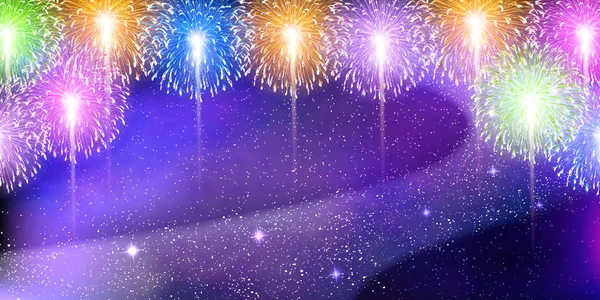 Фейерверк Tanabata Milky Way Summer Background — стоковый вектор