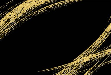 Altın Japon Desenli Fırça Arkaplanı