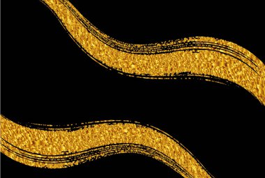 Altın Japon Desenli Fırça Arkaplanı