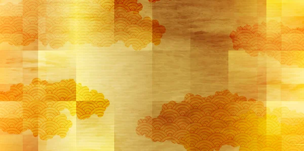 云彩的日本模式波浪背景 — 图库矢量图片
