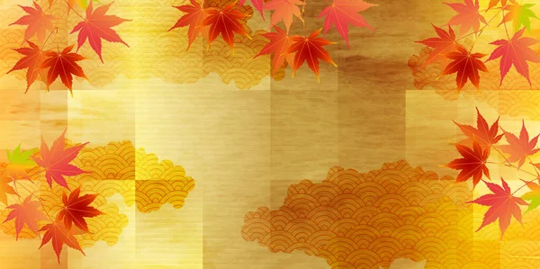 ใบไม วงฤด ใบไม นหล นเมเป ลฤด ใบไม — ภาพเวกเตอร์สต็อก