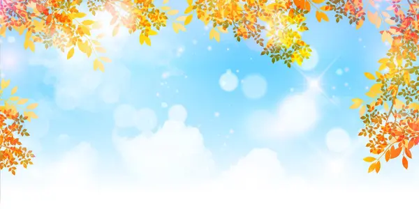Φθινόπωρο Αφήνει Φόντο Τοπίου Σφενδάμου — Διανυσματικό Αρχείο