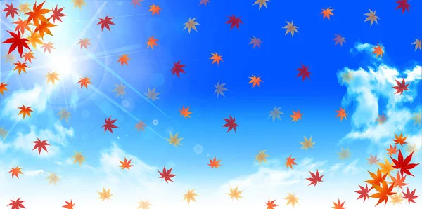 Пейзаж Кленового Дерева Осенних Листьев — стоковый вектор