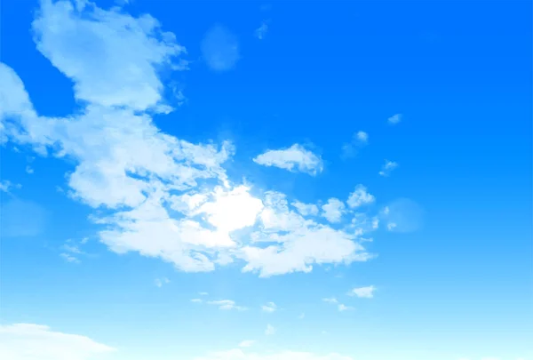 Blauwe Lucht Wolk Landschap Achtergrond — Stockvector