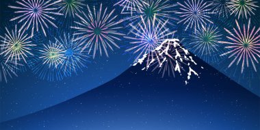 Fuji havai fişek yaz ışığı gökyüzü arkaplanı
