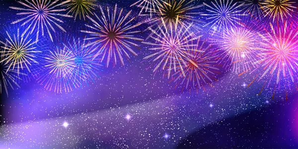 Feuerwerk Tanabata Milchstraße Sommer Hintergrund — Stockvektor
