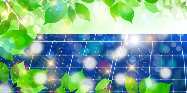 Luz Solar Solar Fresco Verde Paisagem Fundo —  Vetores de Stock