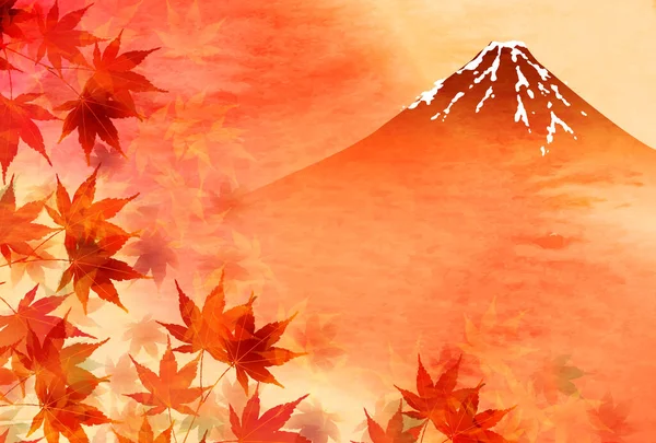 Fuji Autumn Leaves Maple Leaves Autumn Background — Stock Vector