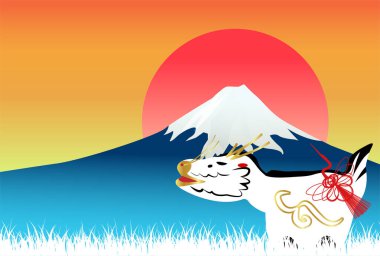 ejderha Yeni Yıl kartı Çin Zodyak Arkaplanı