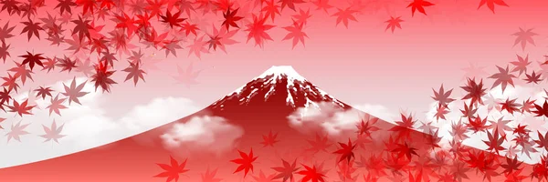 Fuji Japan Autumn Leaves World Heritage Scenery — Stock Vector