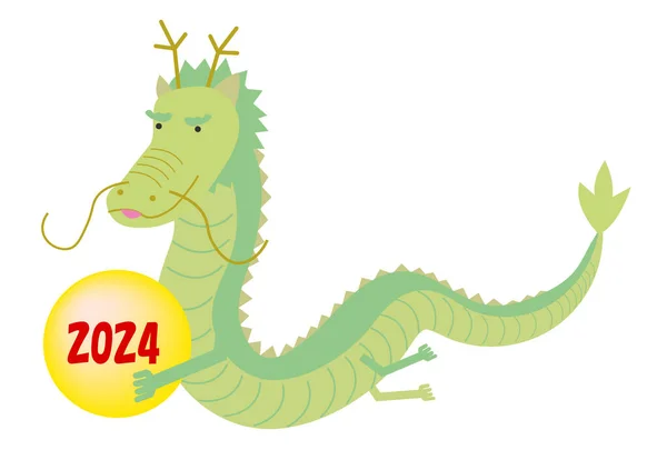 Dragon Nyårskort Kinesiska Zodiak Ikonen — Stock vektor