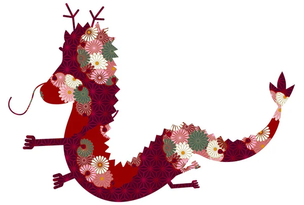Dragon Nieuwjaarskaart Chinese Dierenriem Pictogram — Stockvector