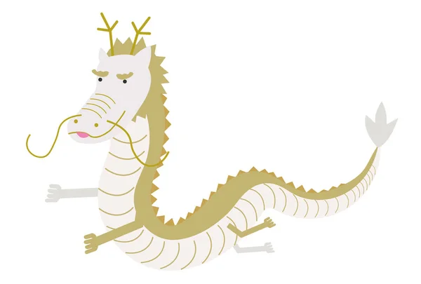 Dragon Tarjeta Año Nuevo Zodíaco Chino Icono — Archivo Imágenes Vectoriales