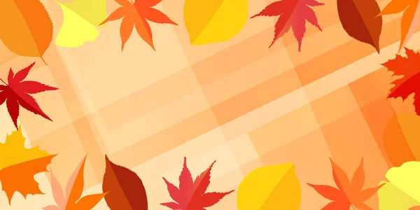 Herbst Blätter Ahorn Baum Ginkgo Herbst Hintergrund — Stockvektor