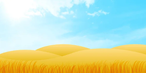 Automne Ciel Prairie Paysage Arrière Plan — Image vectorielle