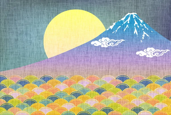 富士津美十五夜满月背景 — 图库矢量图片