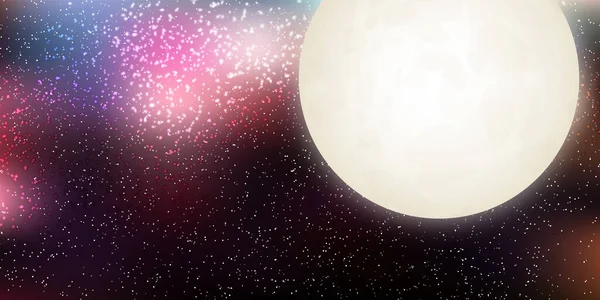Observation Lune Quinze Nuits Paysage Arrière Plan — Image vectorielle